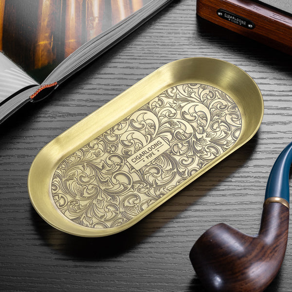 CIGARLOONG pipe smoking set three-piece set Tang grass pattern pipe lighter smoke slot