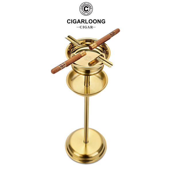 CIGARLOONG Metal Cigar Ashtray Large Diameter Smoke Groove Design Cigar CL-2021