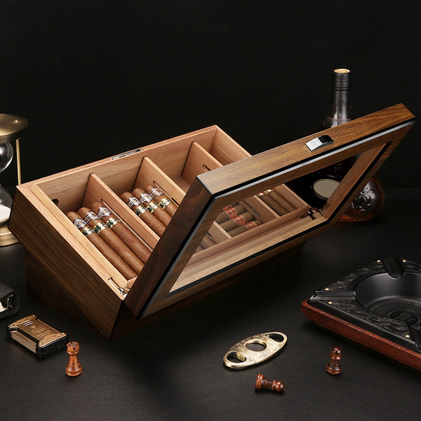 CIGARLOONG Cigar display box Large capacity partition alcohol-raised cedar wood moisturizing box CLA-21LB2