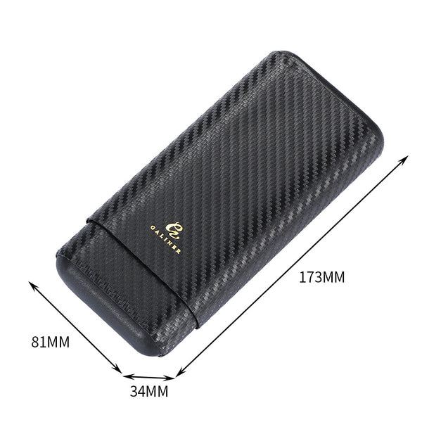 Cigar leather case carbon fiber cigar tube cedar wood sealed cigar box portable three pack humidifier