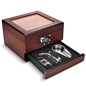 Cigar Box With Cigar lighter Cutter Ashtray Set