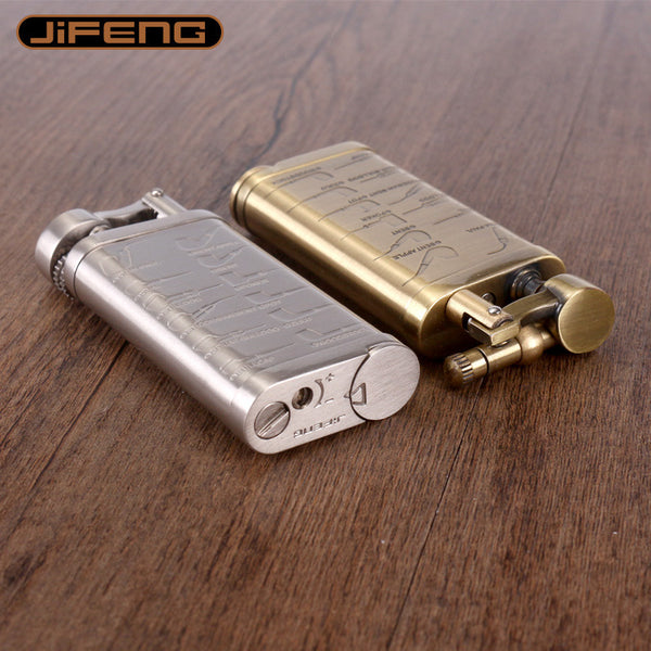 Pipe Lighter Oblique Fire Gas Retro with Shredded Tobacco Pipe Press Rod Multifunctional Accessories Lighter