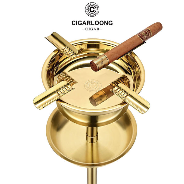 CIGARLOONG Metal Cigar Ashtray Large Diameter Smoke Groove Design Cigar CL-2021
