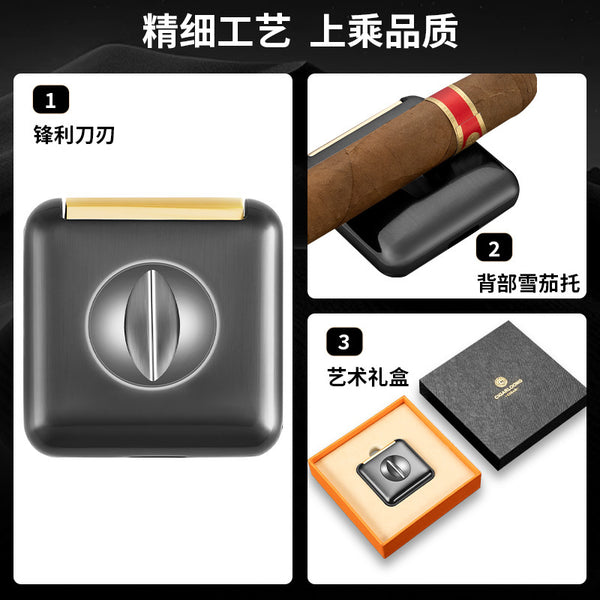 Cigar Cutter Stainless Steel Sharp Blade with Cigar Holder Portable V-Hole Cigar Cutter CL-J88