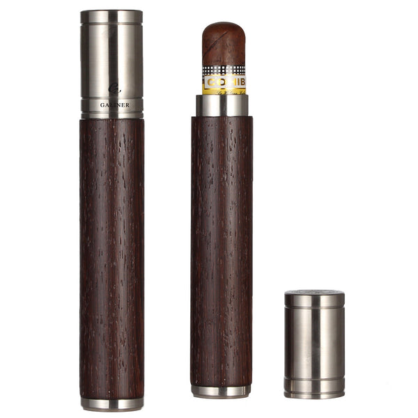 Single cigar tube travel portable aluminum cigar humidor metal sealed humidification tube wholesale gift box set