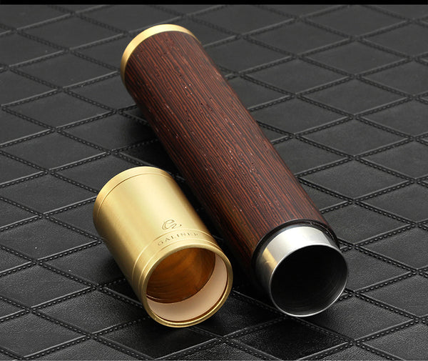 Single cigar tube travel portable aluminum cigar humidor metal sealed humidification tube wholesale gift box set