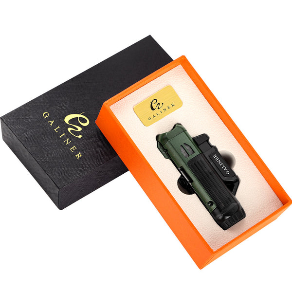 Cigar lighter, single fire, direct punch, windproof inflatable lighter with cigar drill through needle, moxibustion igniter LC-197