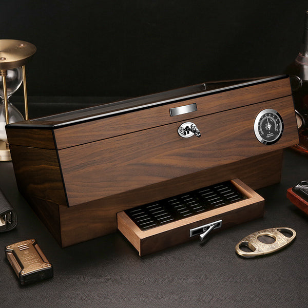 CIGARLOONG Cigar display box Large capacity partition alcohol-raised cedar wood moisturizing box CLA-21LB2