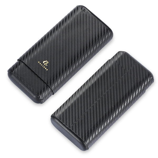 Cigar leather case carbon fiber cigar tube cedar wood sealed cigar box portable three pack humidifier