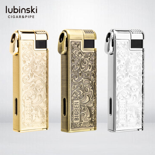 LUBINSKI joint pipe lighter zinc alloy tangcao multi-functional curved open flame with pressure rod gift box