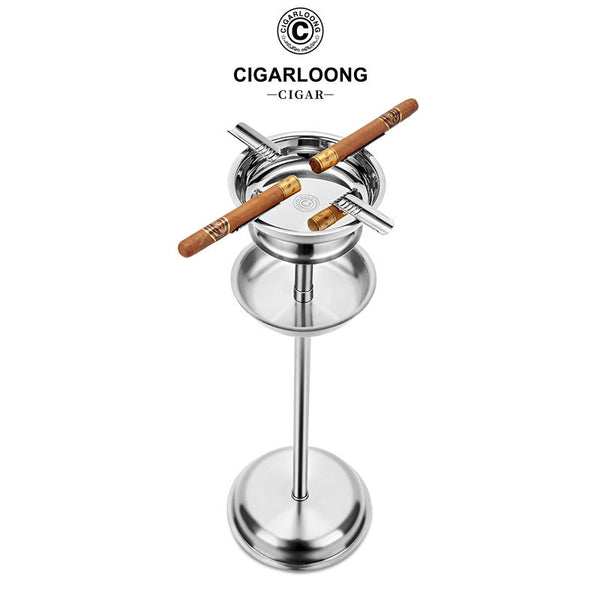 CIGARLOONG Metal Cigar Ashtray Large Diameter Smoke Groove Design Cigar CL-2021
