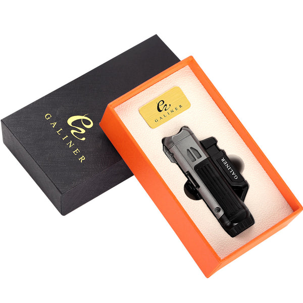 Cigar lighter, single fire, direct punch, windproof inflatable lighter with cigar drill through needle, moxibustion igniter LC-197