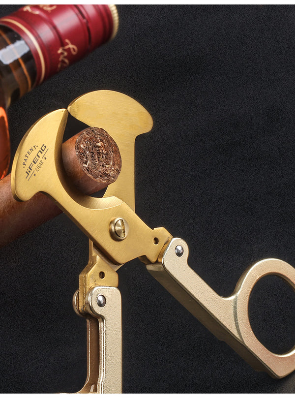Folding Cigar Scissors Portable Stainless Steel Blade Belt Keychain Luxury Cigar Knife Accessories