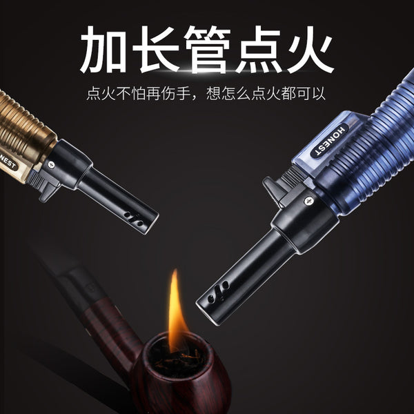 Extended inflatable lighter, transparent gas compartment, household pipe candle portable igniter