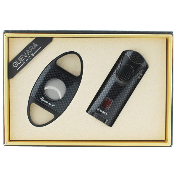GUEVARA Cigar Scissors Lighter Set Wholesale, Windproof Lighter Sharp Double Blade Cigar Cutter