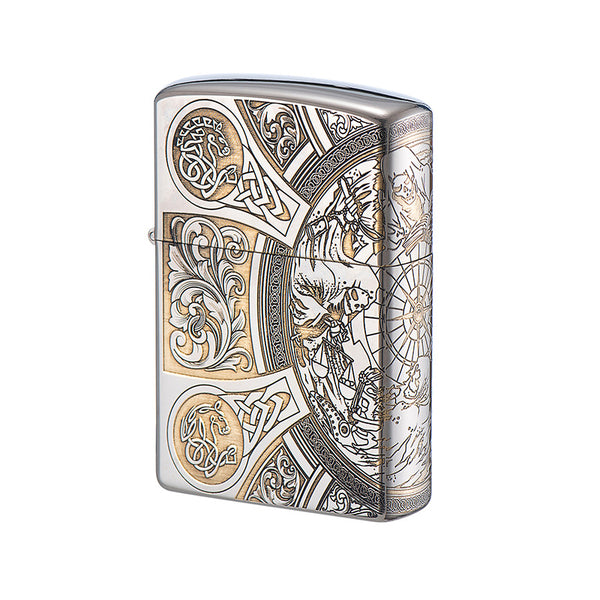 Two-color series metal kerosene lighter, send boyfriend high-end cigarette lighter