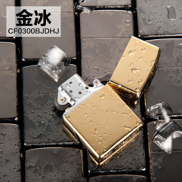 light board lighter retro classic ultra-thin windproof ancient silver knurled copper shell kerosene lighter