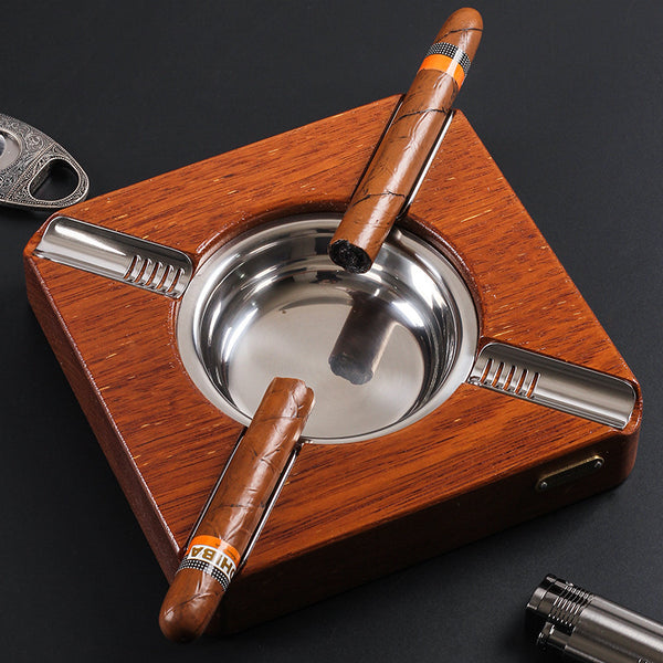 Monsoon Cigar Ashtray Cigar Solid Wood Large Four-position Bench Ashtray Ashtray JF3001
