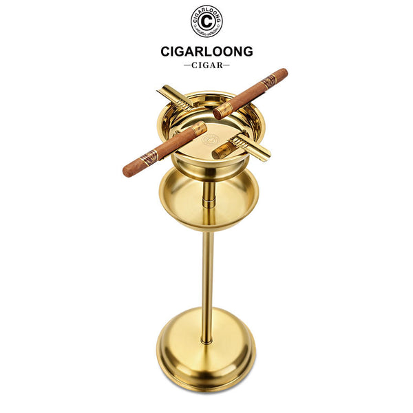CIGARLOONG Metal Cigar Ashtray Large Diameter Smoke Groove Design Cigar CL-2021