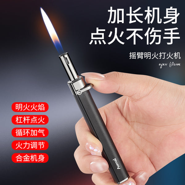 Strip lighter lever ignition point aromatic metal creative inflatable igniter