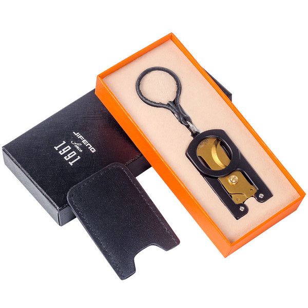 Folding Cigar Scissors Portable Stainless Steel Blade Belt Keychain Luxury Cigar Knife Accessories