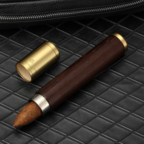 Single cigar tube travel portable aluminum cigar humidor metal sealed humidification tube wholesale gift box set