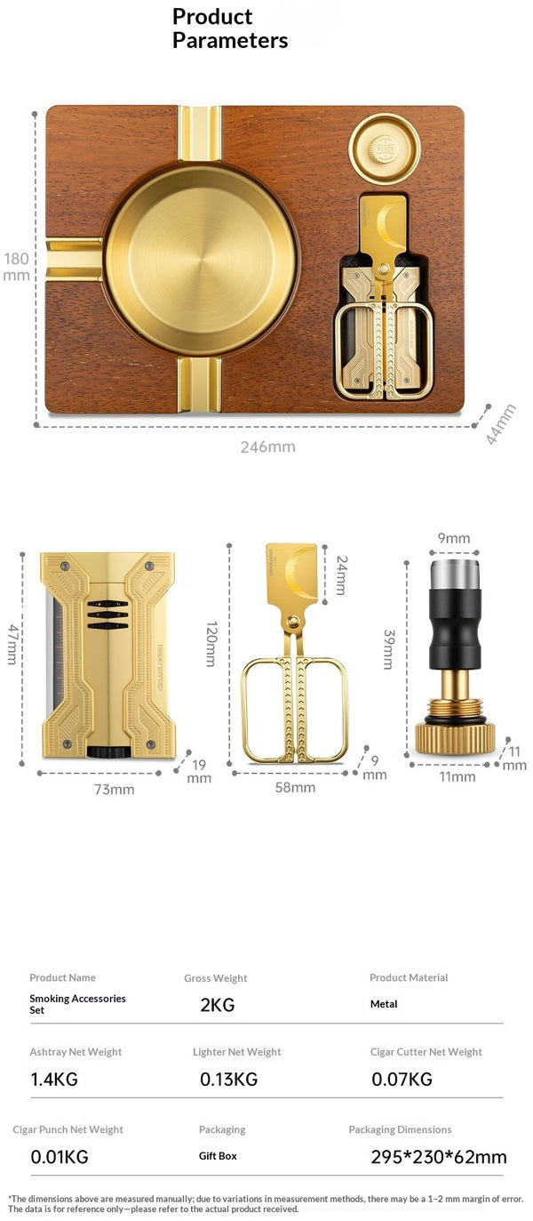 Qiaolong cigar ashtray smoking set multi-functional solid wood exquisite gift box cl-tz296 four-piece set