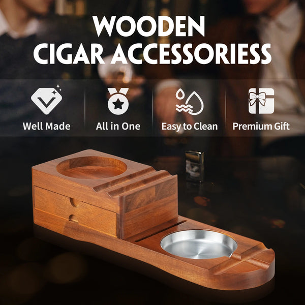 Portable Cigar Ashtray Multifunctional Cigar Slot Holder Home Luxury Tobacco Rest  Ashtray Premium Men Gift Smoking Accessories