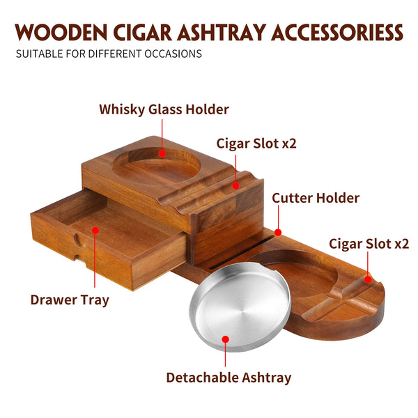 Portable Cigar Ashtray Multifunctional Cigar Slot Holder Home Luxury Tobacco Rest  Ashtray Premium Men Gift Smoking Accessories