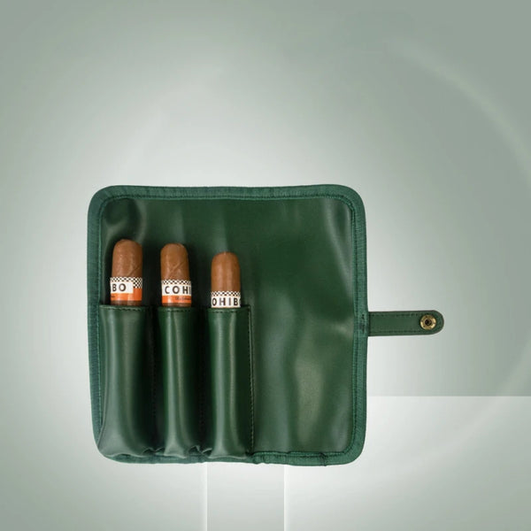 Cigar Case Travel Humidor Portable 3 Holder Cigar Storage Bag Outdoor Leather Cigar Tube Gift Box Smoking Tools Accessories