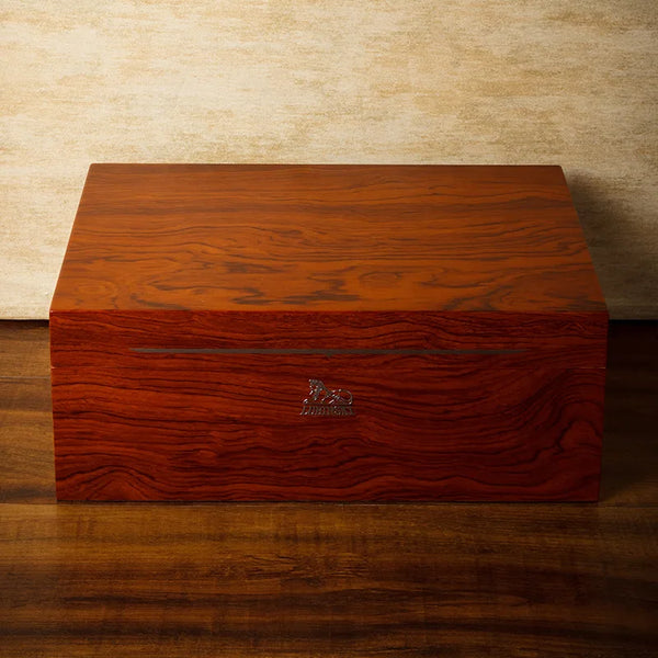LUBINSKI Cigar Humidor Cedar Wood Varnished Rosewood Cigar Cigarette Case Box with Hygrometer Smoking Accessories for Man