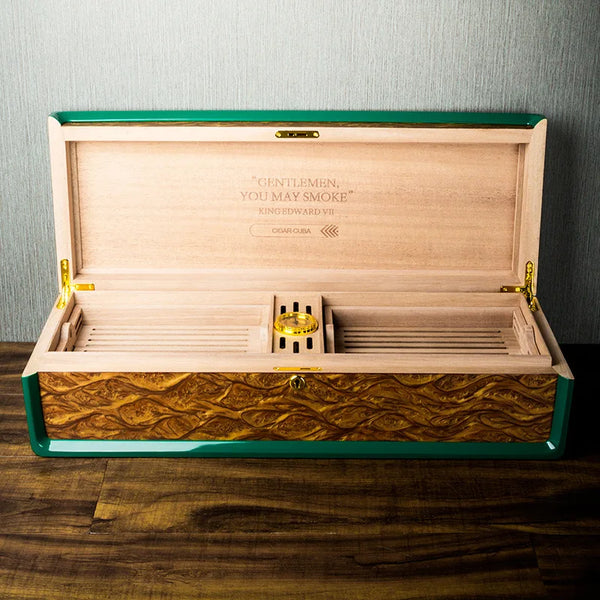 Lubinski Cigar Humidor Romeo Cuban Cedar Lacquer Large Capacity Humidor Cigar Hygrometer Box Case  Cigar Holder for Man
