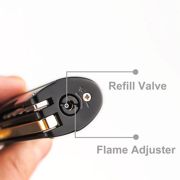 Metal Cigar Lighter Torch 2 Jet Flame Refillable with Cigar Punch Cutter Needle Butance Cigarette Tobacco Accessories