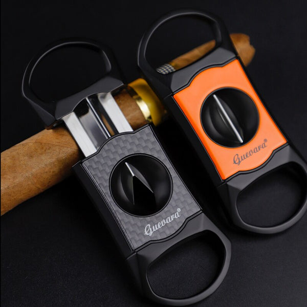 Guevara Metal Cigar V Cutter Stainless Steel Cigar Sharp V Cutter Cigar Accessories for Cigar Man Smoking with Gift Box