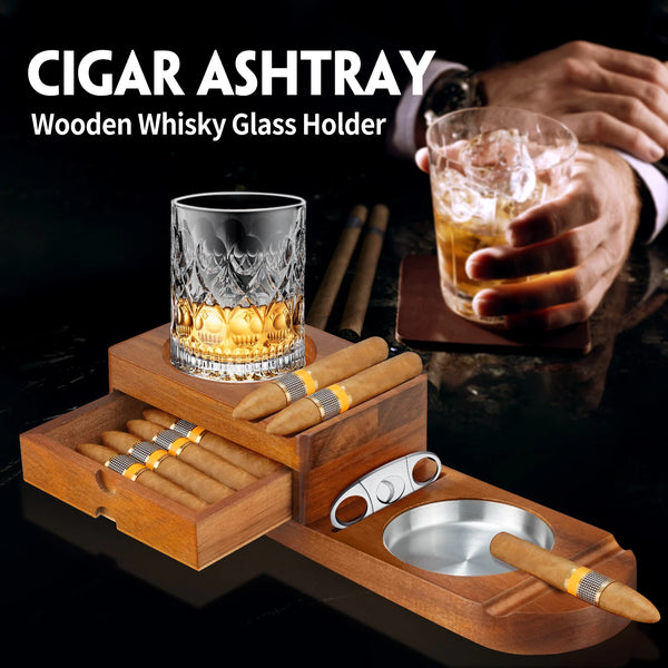 Portable Cigar Ashtray Multifunctional Cigar Slot Holder Home Luxury Tobacco Rest Cigar Ashtray Premium Men Gift Smoking Accesso
