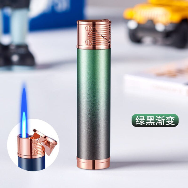 Metal Cigar Lighter with Gradient Color Windproof Butane Blue Flame Gas Single Torch Jet Lighter Smoke Accesoires