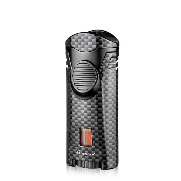 GUEVARA Cigar Set Luxury Single Jet Torch Cigar Lighter and Cutter Gift Suit with Portable Ashtray Accessories for Men Gift
