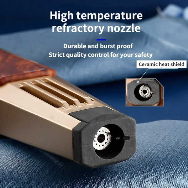 JOBON Jet Pen Spray Gun Torch Gas Lighter Windproof Metal Cigar Outdoor Kitchen BBQ Lighter Straight Flame Gadget Man
