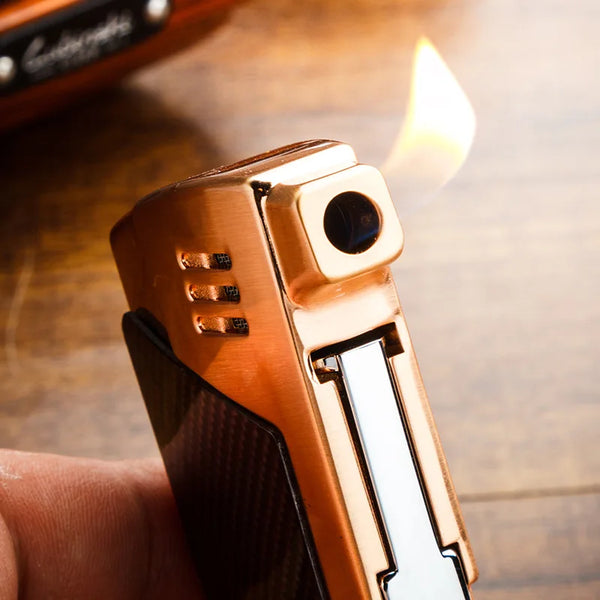 LUBINSKI Cigar Lighter Lubinski 1 Flame Jet Torch Windproof Butane Gas Lighter Pocket Cigarette Lighters with Cigar Punch