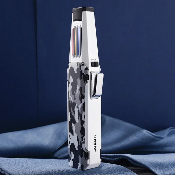 JOBON Jet Pen Spray Gun Torch Gas Lighter Windproof Metal Cigar Outdoor Kitchen BBQ Lighter Straight Flame Gadget Man