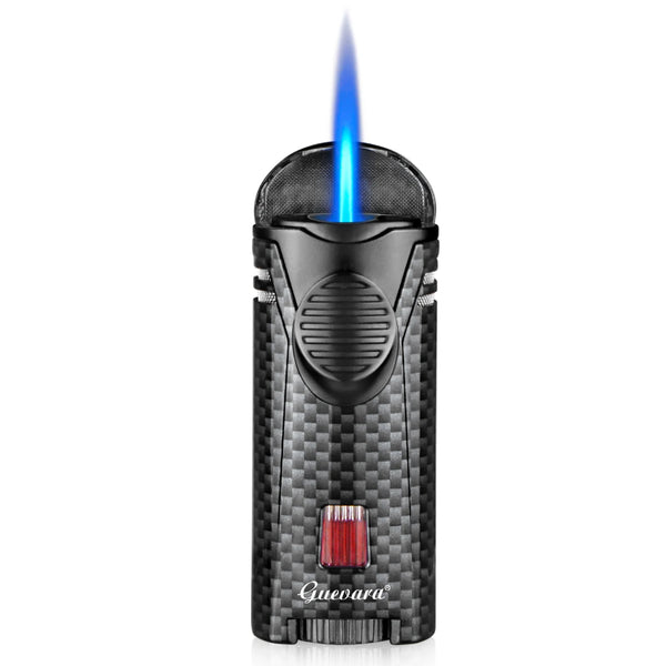 GUEVARA Cigar Set Luxury Single Jet Torch Cigar Lighter and Cutter Gift Suit with Portable Ashtray Accessories for Men Gift