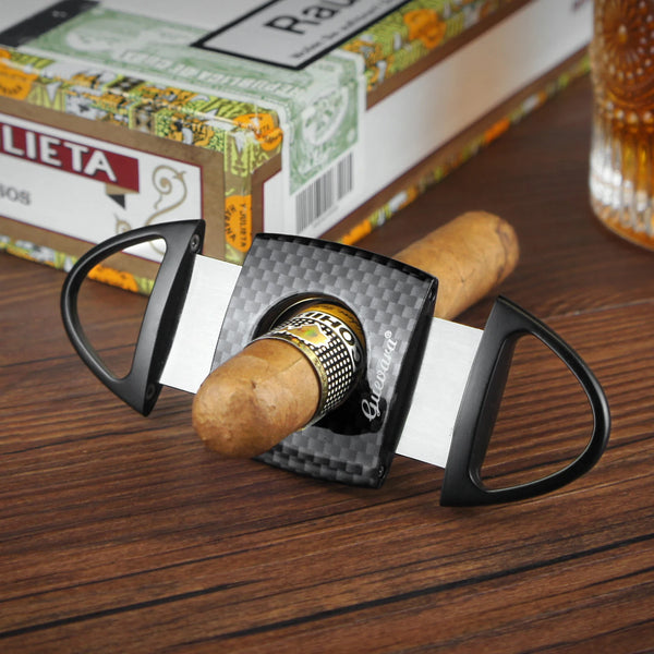 GUEVARA Cigar Set Luxury Single Jet Torch Cigar Lighter and Cutter Gift Suit with Portable Ashtray Accessories for Men Gift
