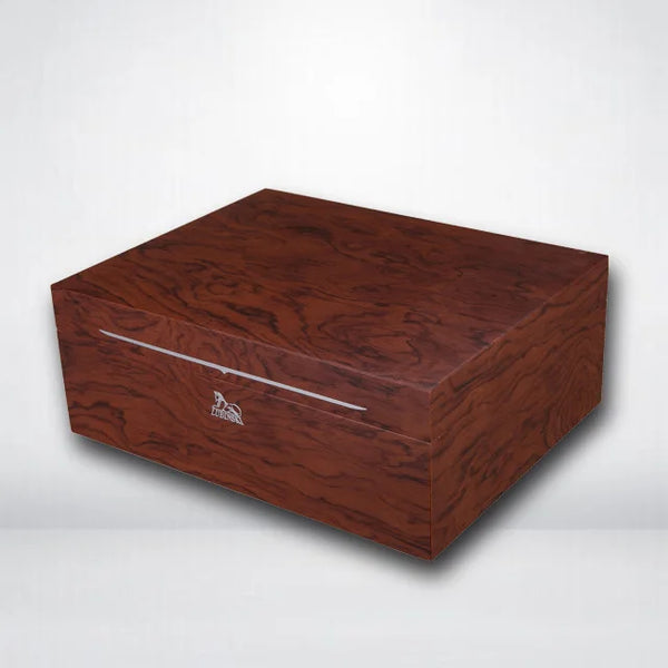 LUBINSKI Cigar Humidor Cedar Wood Varnished Rosewood Cigar Cigarette Case Box with Hygrometer Smoking Accessories for Man