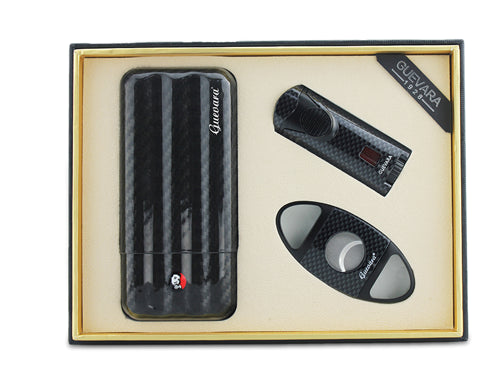 GUEVARA Cigar Scissors Lighter Set Wholesale, Windproof Lighter Sharp Double Blade Cigar Cutter