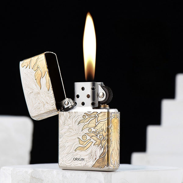 Two-color series metal kerosene lighter, send boyfriend high-end cigarette lighter