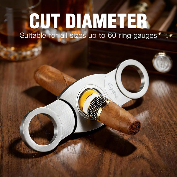 Cigar Cutter and Lighter Set with Butane Refillable Four Jet Flame Lighters Sharpening Blade Cigar Guillotine Windproof Lighter Torch