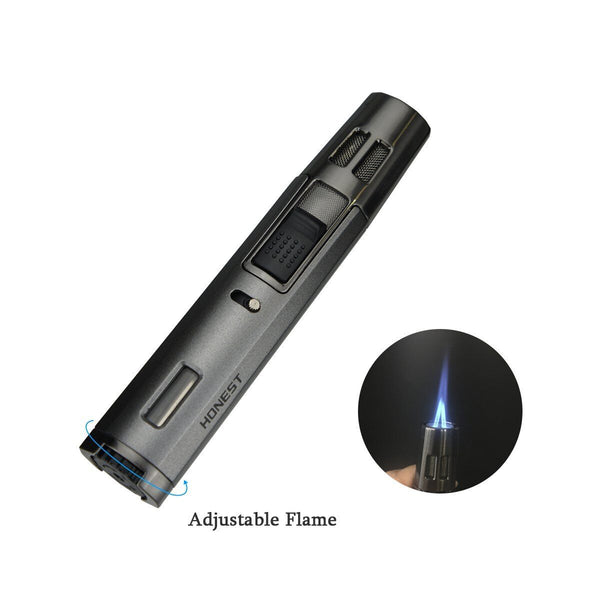 Refillable Butane Torch Lighter Adjustable Cigar Lighter 2 Jet Flame Lighter