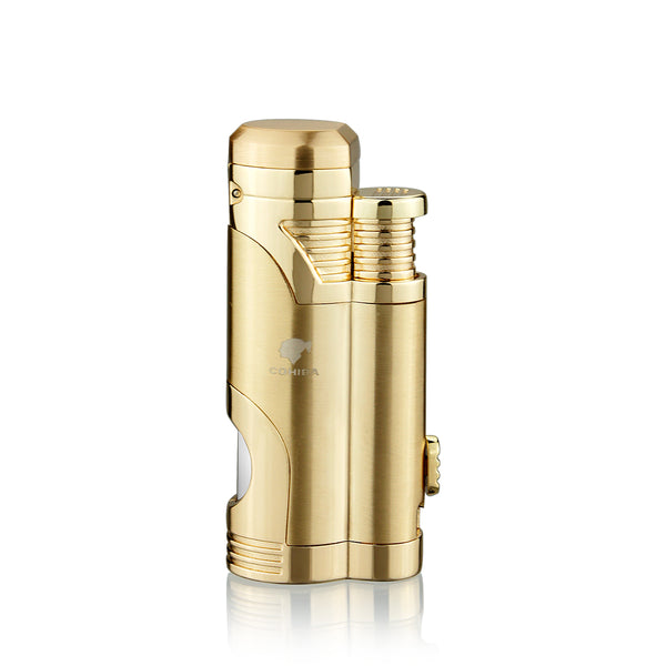 Cigar Cigarette Tobacco Lighter 2 Torch Jet Flame Refillable With Punch