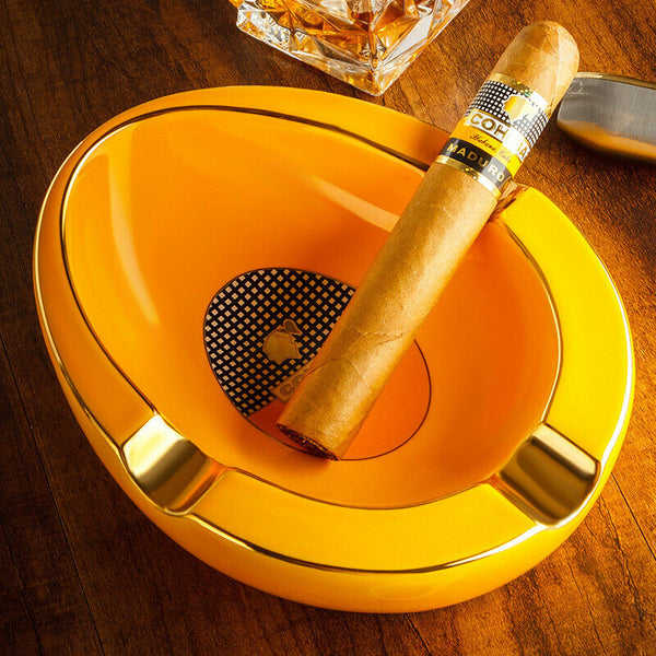 COHIBA ceramic cigar ashtray large diameter smoke trough cigar holder for Indor