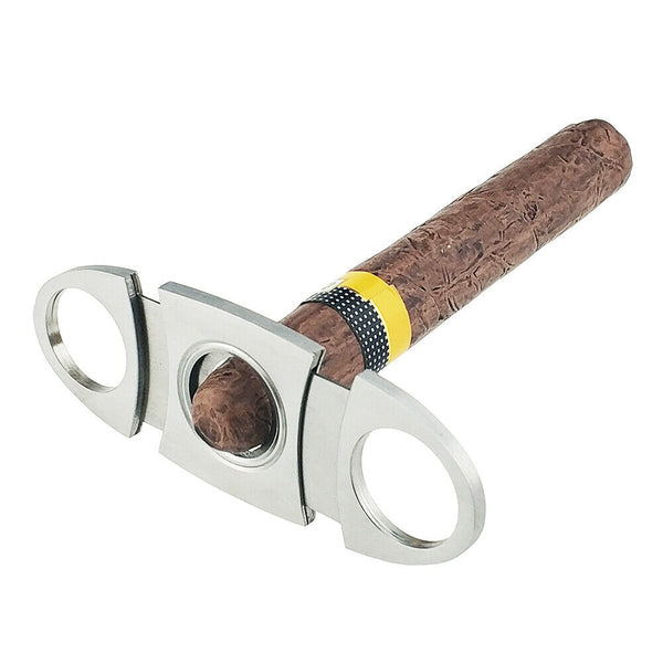 COHIBA Stainless Steel Cigar Cutter Guillotine Double Blades